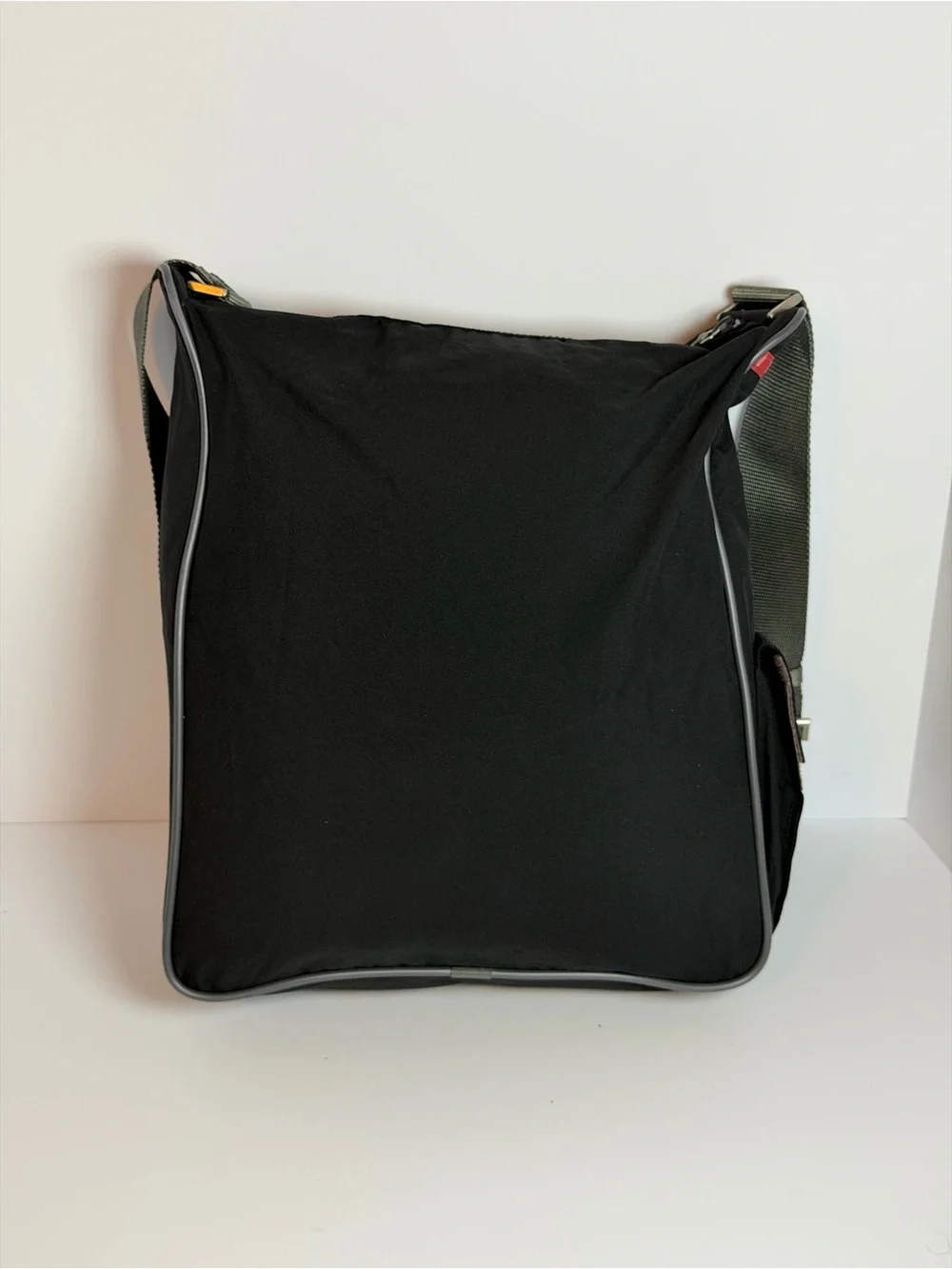 Prada Linea Rossa Sport Black Nylon Messenger Bag 2000s